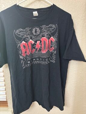 Black AC/DC Black Ice Graphic Tee with Red Logo